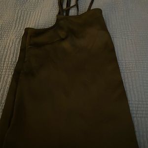 H&M black square neck silk tank top. Size XS